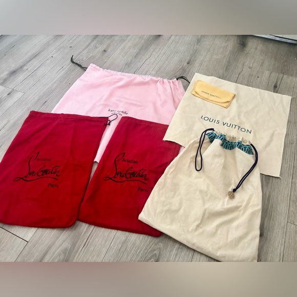 Bundle 5 designer dust bags - Louis Vuitton, Louboutin, Tory Burch, Kate Spade - Picture 2 of 2